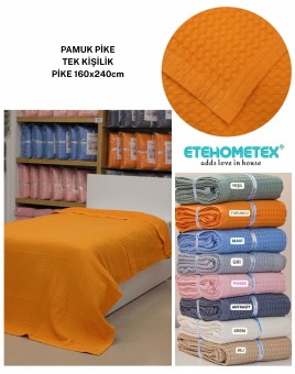 ETEHOMETEX HAVUZLU PİKE TEK KİŞİLİK 160X240CM TURUNCU 8696474232078
